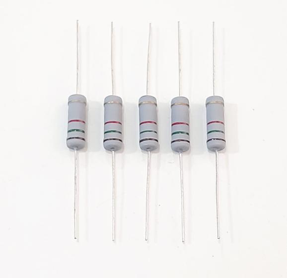 Imagem de Kit 05 Resistor Potencia 1k5 5% 3W Filme de Carbono