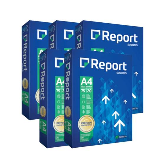 Kit 05 Resmas De Papel A4 Report 75g Papel Sulfite Magazine Luiza 3251