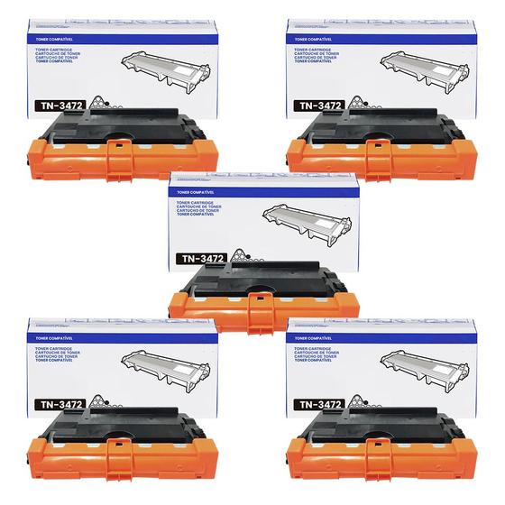 Imagem de Kit 05 Toner Compativel P/ Uso Brother Tn-3472 L5652 L5602