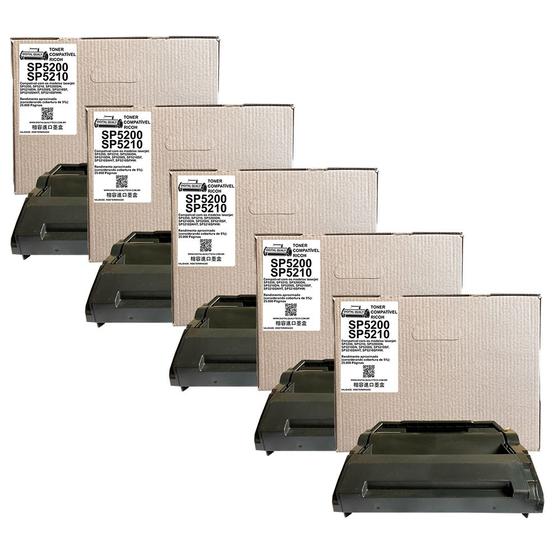 Imagem de Kit 05 Toner Compatível Ricoh Sp5200 / Sp5210 Para Laserjet