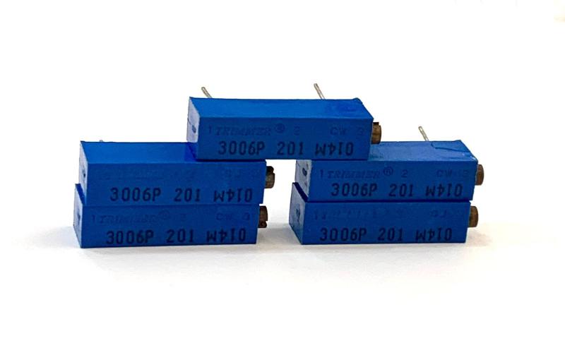 Kit 05 Trimpot Multi Voltas 3006P 201 200R - Trimmer Imagem de Kit 05 Trimpot Multi Voltas 3006P 201 200R