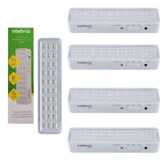 Imagem de Kit 05 Und Luminária De Emergência Intelbras Lea 30 Led 1 W