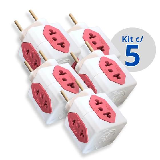 Kit 05un Adaptadores De Tomada Cubo 10a/20a 250v Universal Menor preço em Kit 05un Adaptadores De Tomada Cubo 10a/20a 250v Universal