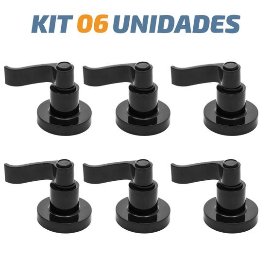 Imagem de Kit 06 Acabamento C70 Curvo Preto Registro Pressão Deca