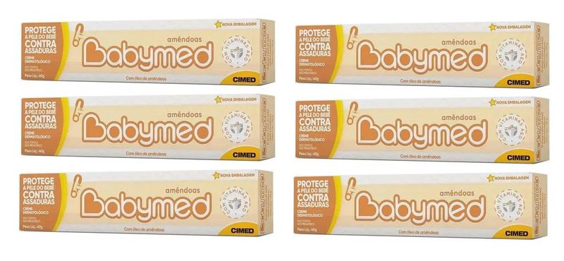 Imagem de Kit 06 Babymed Amêndoas Creme Para Assaduras 40g - Cimed