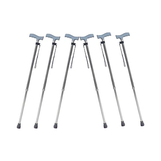 Imagem de Kit 06 Bengala De Apoio Bastão Tipo T Alumínio SC500 Até 100Kg Hidrolight