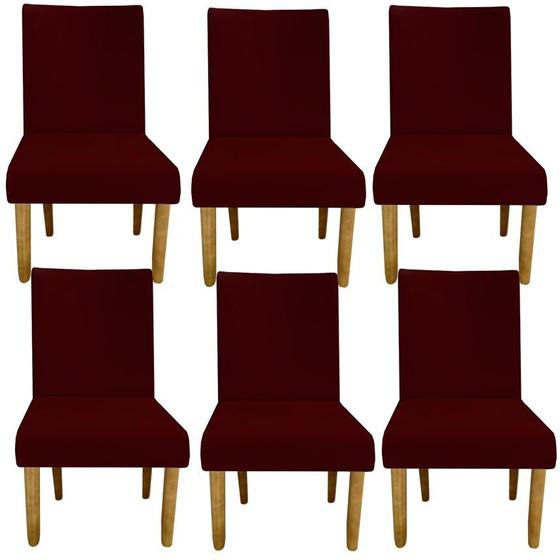 Imagem de Kit 06 Cadeiras Para Sala De Jantar Berlim Pés palito Suede Marsala - D'Classe Decor