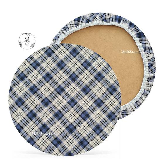 Imagem de KIT 06 Capa de Sousplat Xadrez Cinza - 35 cm - Várias Cores e Estampas - Supla Jogo Americano