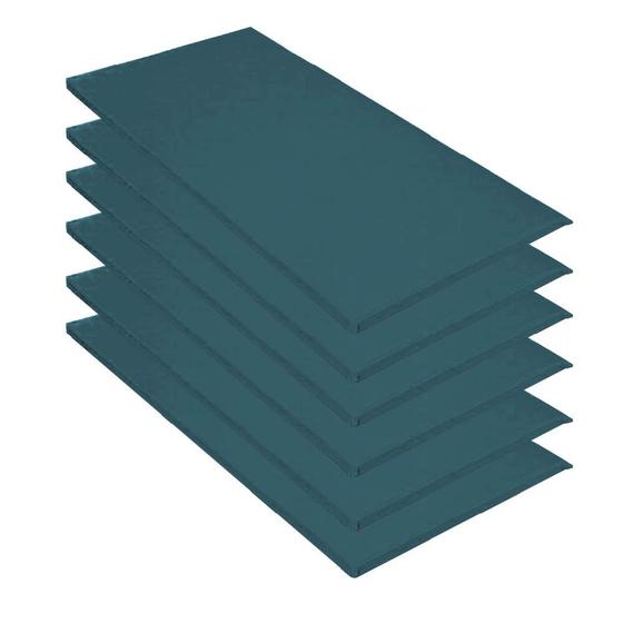 Imagem de Kit 06 Colchonete Slim 95x59cm Solteiro Para Ginástica Academia Escola Suede Azul Turquesa - Ahz Móveis