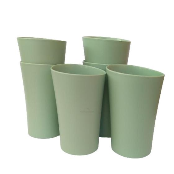 Imagem de Kit 06 Copos Plastico Duro Resistente Bebidas 400Ml Verde