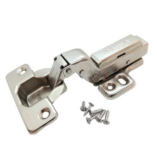 Imagem de Kit 06 Dobradiça Super Curva Inox Amortecedor Click Móveis