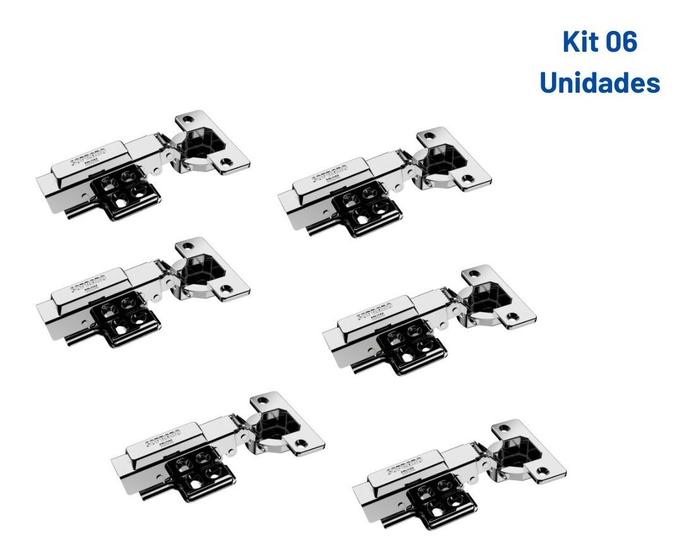 Imagem de Kit 06 Dobradiças Reta Inox Resistente Oxidação E Maresia