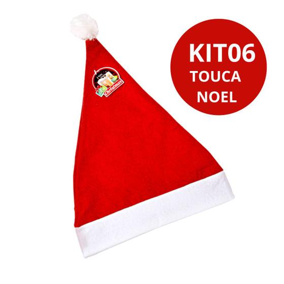 Imagem de Kit 06 Gorro Touca Do Papai Noel  Liso Natal Enfeite