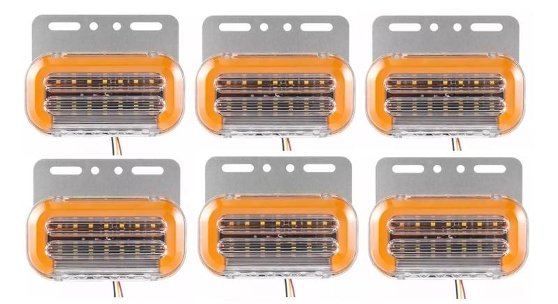 Imagem de Kit 06 Lanterna Lateral Led Laranja 12V - DQKL-13