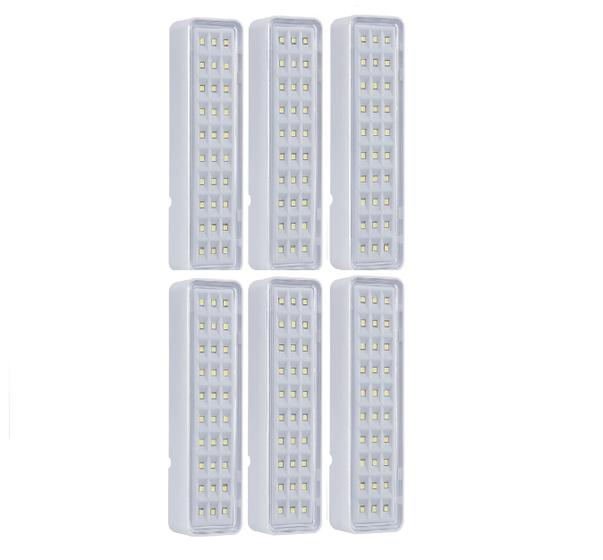 Imagem de Kit 06 Luminária Luz de Emergência LEA 30 Leds Intelbras Autônoma Recarregavel bivolt