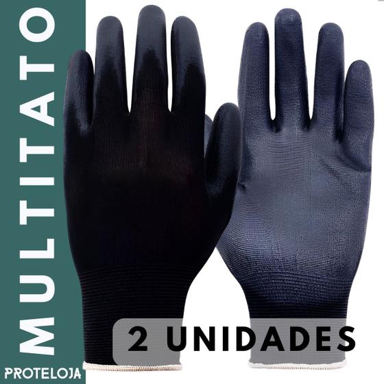 Imagem de Kit 06 luva pu preta multitato