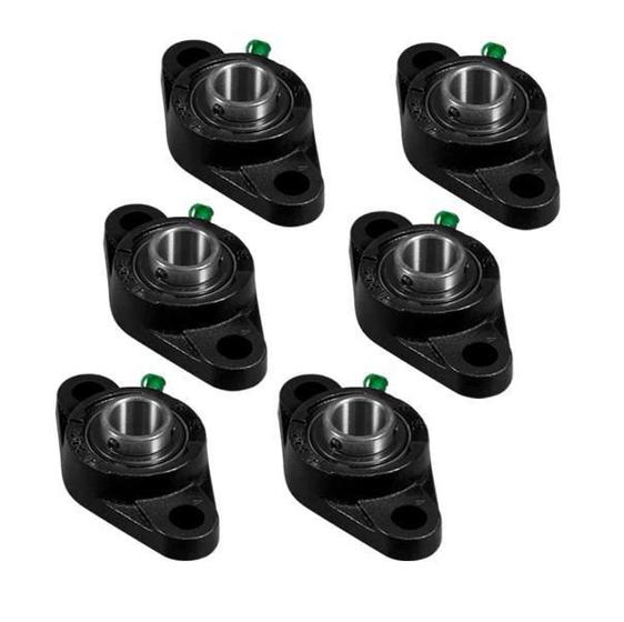 Imagem de Kit 06 Mancal Flange Com Rolamento 20Mm - Ucfl204 Fl204