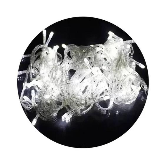 Imagem de Kit 06 Pisca Pisca Com 100 Leds De 9 Metros 127V Branco Frio