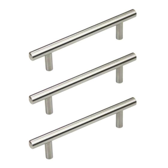 Imagem de Kit 06 Puxadores Haste Inox Polido Redondo 128mm  Armários