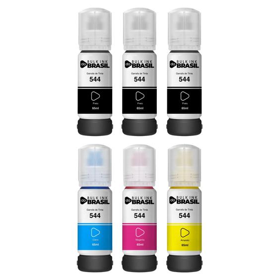 Imagem de Kit 06 Tintas Para T544 para impressora Ecotank Epson L3150