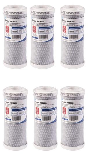 Imagem de KIT 06 UN Refil BBI E200 7" Encaixe Carbon Block Compativel Fortlev Hidrofiltros Acquabios Equation