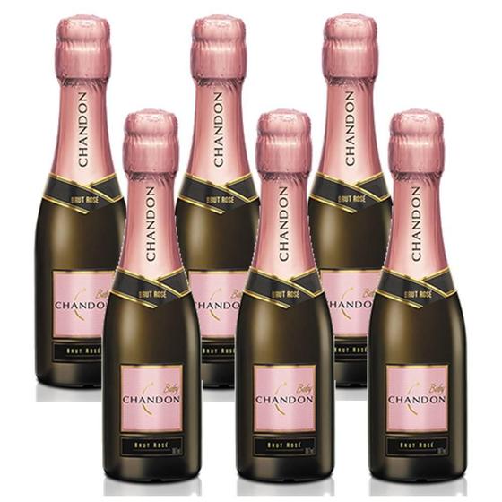 Imagem de Kit 06 Unidades Mini Espumante Chandon Baby Brut Rosé 187Ml