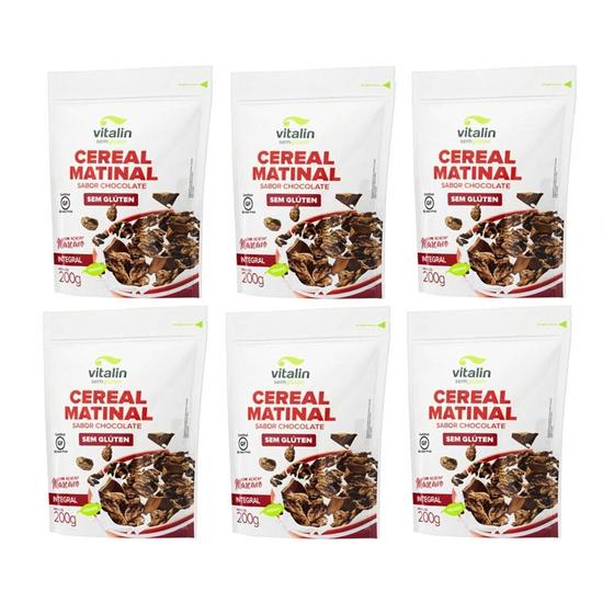 Imagem de Kit 06 X Cereal Matinal Chocolate S/Glut Integ 200G Vitalin