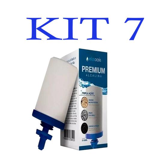 Imagem de Kit 07 Velas Para Filtro Barro Alcalina Premium Tripla Ação Oasis