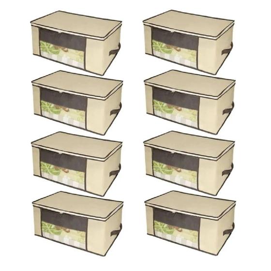 Imagem de Kit 08 Caixa Organizadora em TNT com Visor 45 x 45 x 20cm
