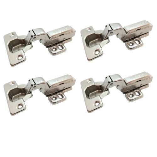 Imagem de Kit 08 Dobradiça Super Curva Inox  Amortecedor Click Móveis
