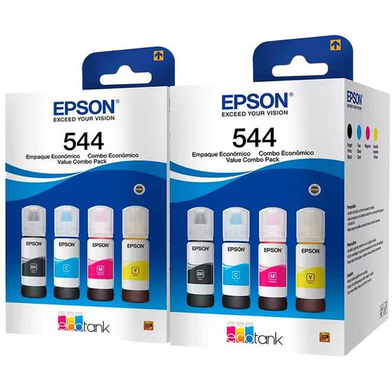 Imagem de kit 08 Garrafa de tintas T544 CMYK para impressora L5590