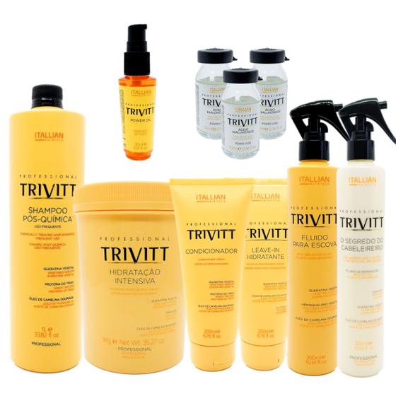 Imagem de Kit 08 Itens Salão Profissional Trivitt Itallian Ressecados