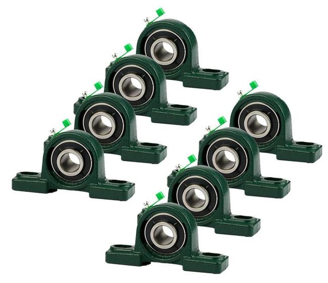 Imagem de Kit 08 Mancal Pedestal Com Rolamento Ucp24 20mm