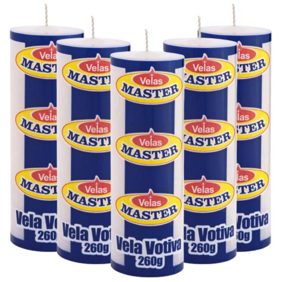 Kit 08 Vela 7 dias Branca Votiva 260g Atacado Parafina Pura - Velas Master Imagem de Kit 08 Vela 7 dias Branca Votiva 260g Atacado Parafina Pura