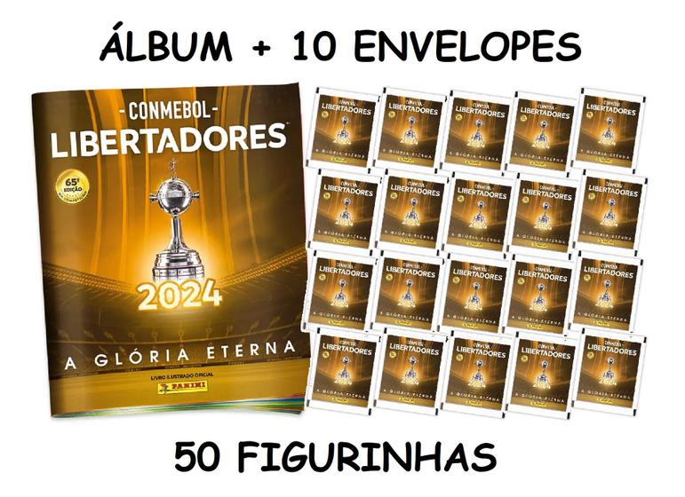 Imagem de Kit 1 Álbum com Envelopes de Figurinhas da Libertadores 2024.