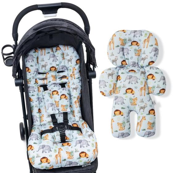 Imagem de Kit 1 almofada para carrinho 1 bebê conforto - safari n3