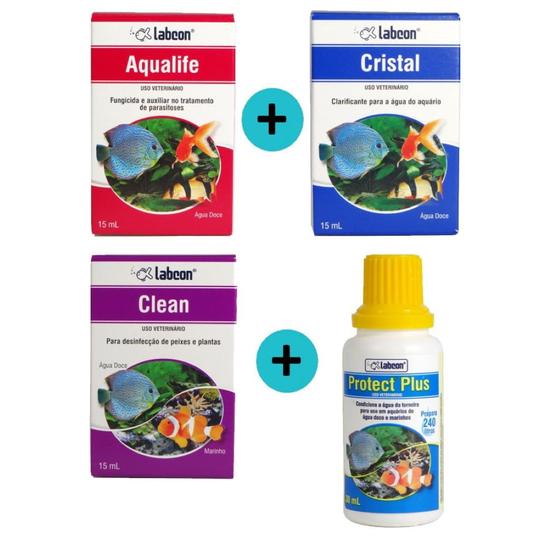 Imagem de Kit 1 Aqualife 15ml + 1 Cristal 15ml + 1 Clean 15ml + 1 Protect Plus 30ml