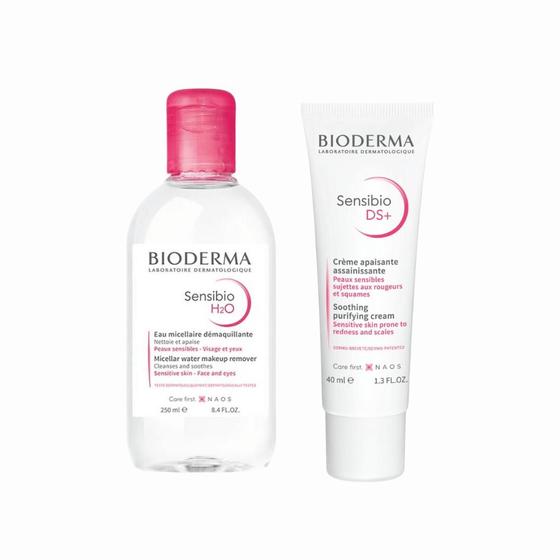 Imagem de Kit 1 Creme Facial Bioderma Sensibio DS+ 40ml+Água Micelar Dermaquilante Sensibio H2O 250ml