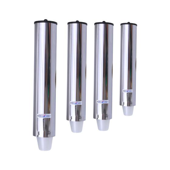Imagem de Kit 1 Dispenser Redondo 200ml Inox + 1 Dispenser Redondo 400ml Inox + 2 Dispensers Redondo 300ml Inox
