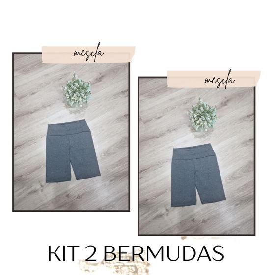 Imagem de Kit 1 e 2 Bermuda Feminina Ciclista Suplex Premium Shorts até G3