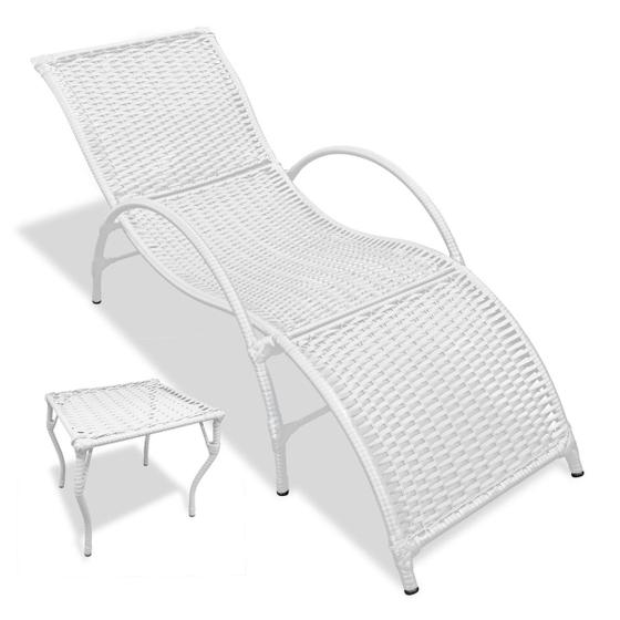 Imagem de Kit 1 Espreguiçadeira Fibra Sintética para Piscina Copacabana com Mesa de Centro
