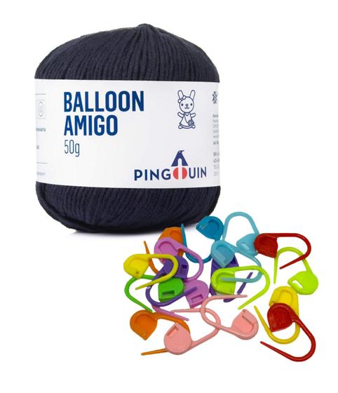 Imagem de Kit 1 Fio Balloon Amigo - Pingouin + 10 unidades de marcadores de ponto cadeado