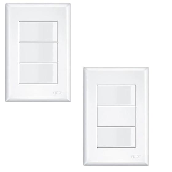 Imagem de Kit 1 Interruptor duplo Simples + Interruptor triplo Evidence - FAME