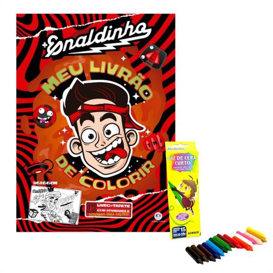 Imagem de Kit 1 Livro de Colorir Enaldinho 16Pág e 1 Cx de Giz de Cera