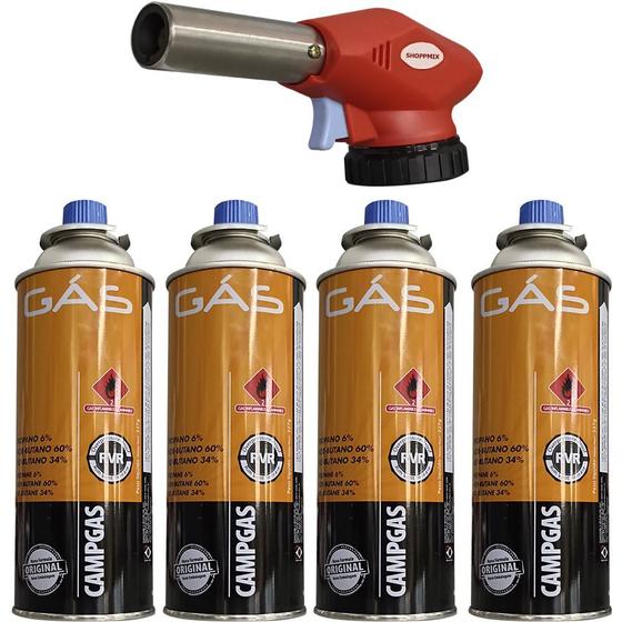 Kit 1 Maçarico Culinário Controle Manual Chama 4 Refil 230g Menor preço em Kit 1 Maçarico Culinário Controle Manual Chama 4 Refil 230g