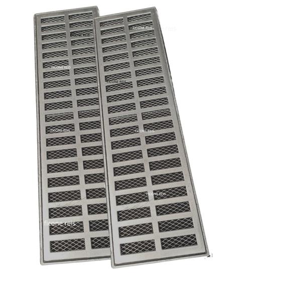 Imagem de Kit 1 metro Grelha Pluvial 15X50 Alumínio Com Aro E Tela Anti Escorpião ( 2 peças 15x50)