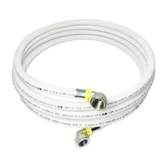 Imagem de Kit 1 Metro Tubo Gas Pex Branco Uv 16mm 2 Cotovelos Prensado