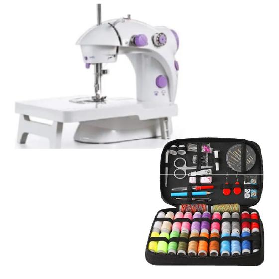 Imagem de Kit 1 Mini Máquina De Costura Com Mesa E Aviamentos