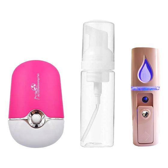 Imagem de KIT 1 Mini Ventilador+ 1 Frasco pump+ 1 Vaporizador p Cílios