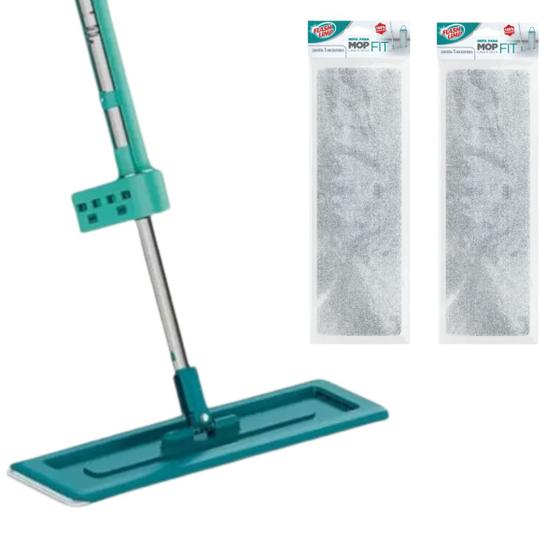 Imagem de Kit 1 Mop + 2 Refis Free Hands Flash Limp Com Rodo Mop2468